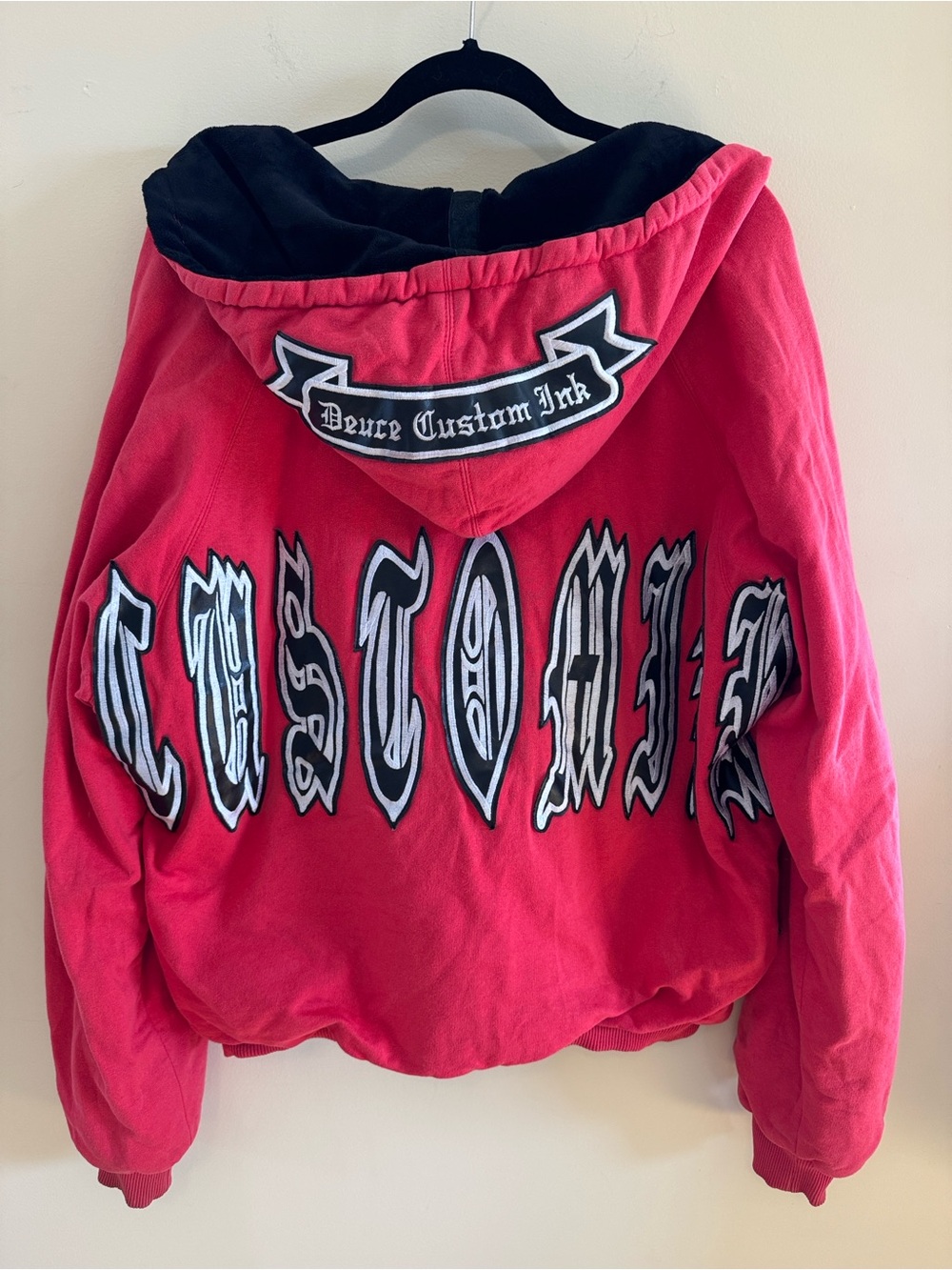 Rare Vintage Y2K Dussault Deuce Custom Ink Hoodie- Red/Dice